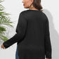 Plus Size Round Neck Long Sleeve Slit T-Shirt - GiFTiFY