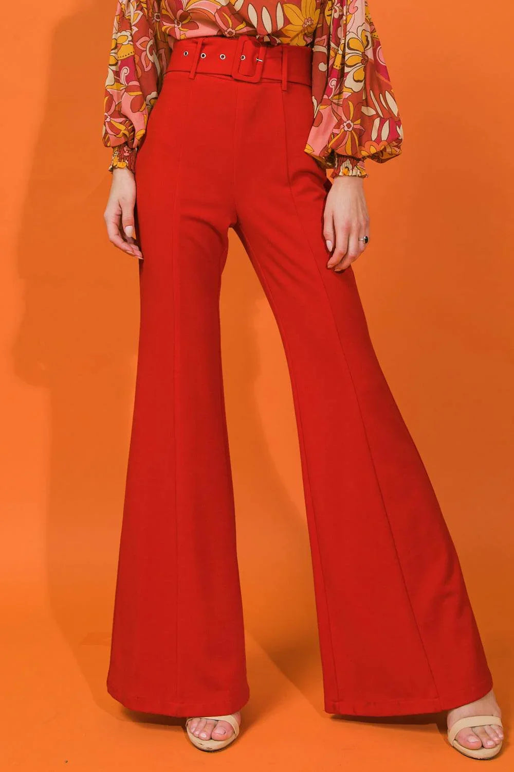 COUNTDOWN THE HOURS WOVEN FLARED PANTS - GiFTiFY