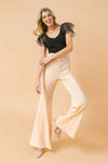 COUNTDOWN THE HOURS WOVEN FLARED PANTS