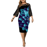 Floral Sheath Dress Women Summer Patchwork Floral Dress Women Floral Print Dress Women Size - GiFTiFY