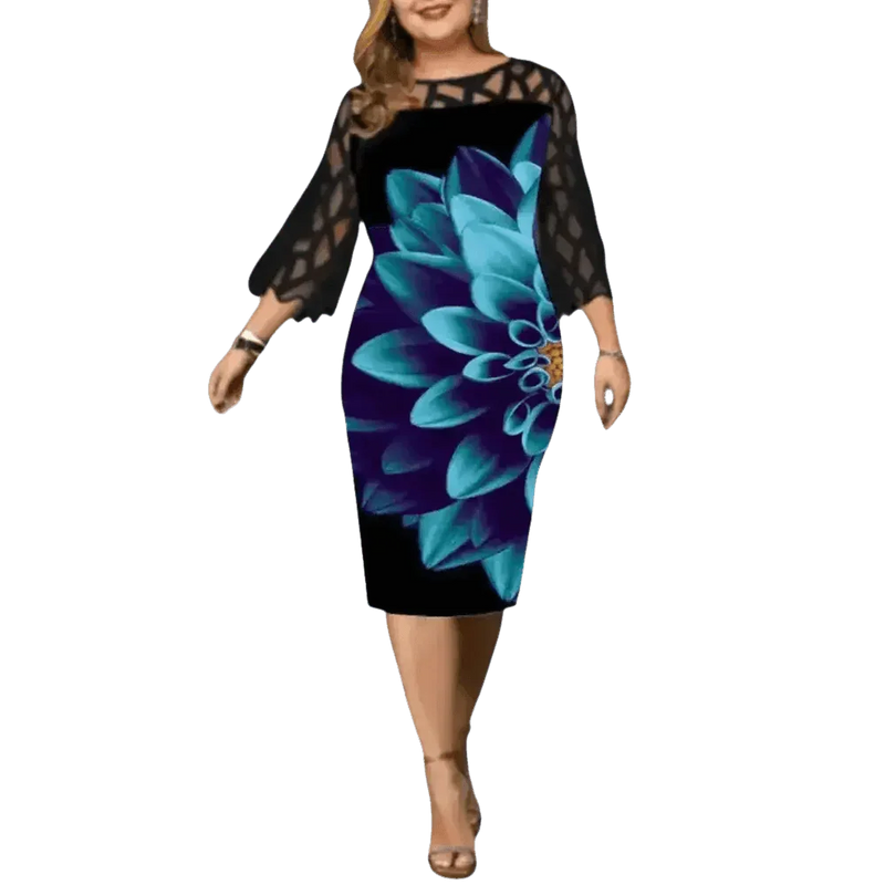 Floral Sheath Dress Women Summer Patchwork Floral Dress Women Floral Print Dress Women Size Womenswear by huashang Maxi Store