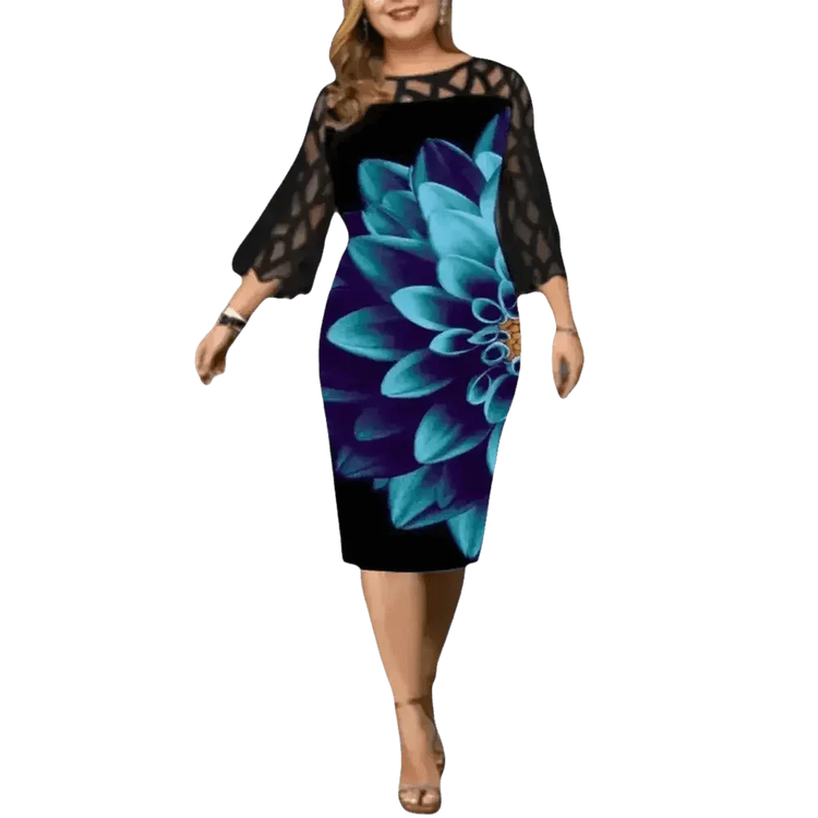 Floral Sheath Dress Women Summer Patchwork Floral Dress Women Floral Print Dress Women Size - GiFTiFY