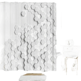 White Flowers Floral Bathroom Set DM6237 180x180cm Style Shower - GiFTiFY