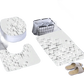 White Flowers Floral Bathroom Set DM6237 180x180cm Style Shower - GiFTiFY