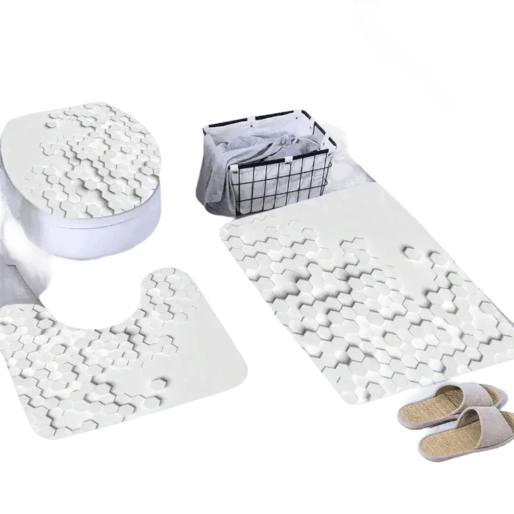 White Flowers Floral Bathroom Set DM6237 180x180cm Style Shower - GiFTiFY