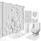 White Flowers Floral Bathroom Set DM6237 180x180cm Style Shower - GiFTiFY