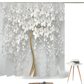 White Flowers Floral Bathroom Set DM6237 180x180cm Style Shower - GiFTiFY