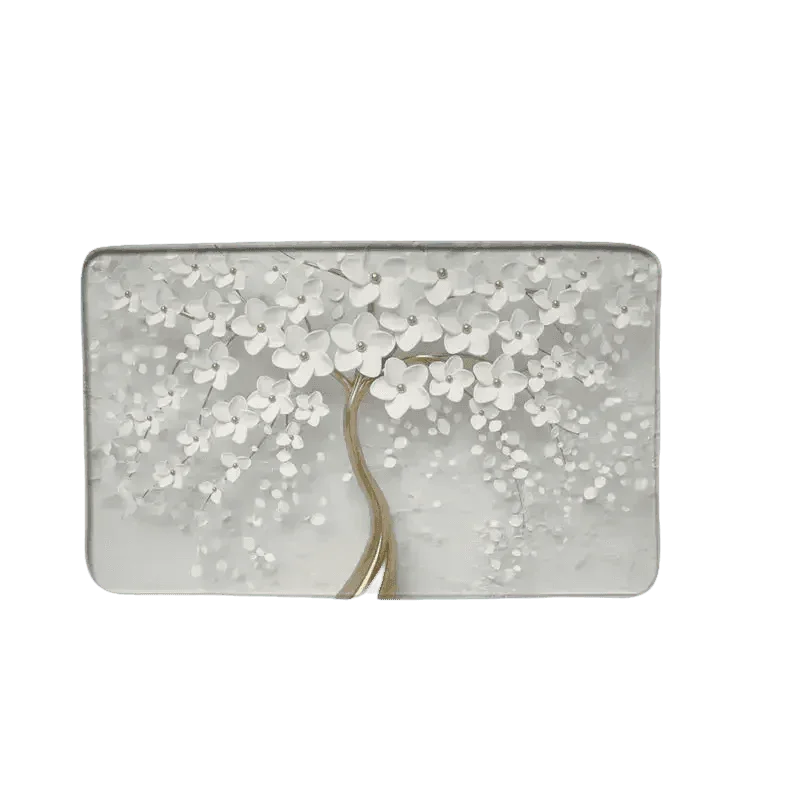 White Flowers Floral Bathroom Set DM6237 180x180cm Style Shower - GiFTiFY