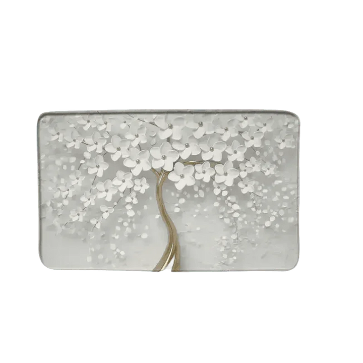 White Flowers Floral Bathroom Set DM6237 180x180cm Style Shower - GiFTiFY