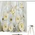 White Flowers Floral Bathroom Set DM6237 180x180cm Style Shower - GiFTiFY
