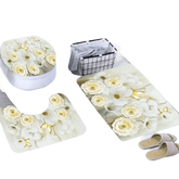White Flowers Floral Bathroom Set DM6237 180x180cm Style Shower - GiFTiFY