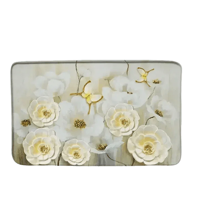 White Flowers Floral Bathroom Set DM6237 180x180cm Style Shower - GiFTiFY