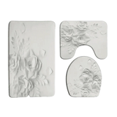 White Flowers Floral Bathroom Set DM6237 180x180cm Style Shower - GiFTiFY