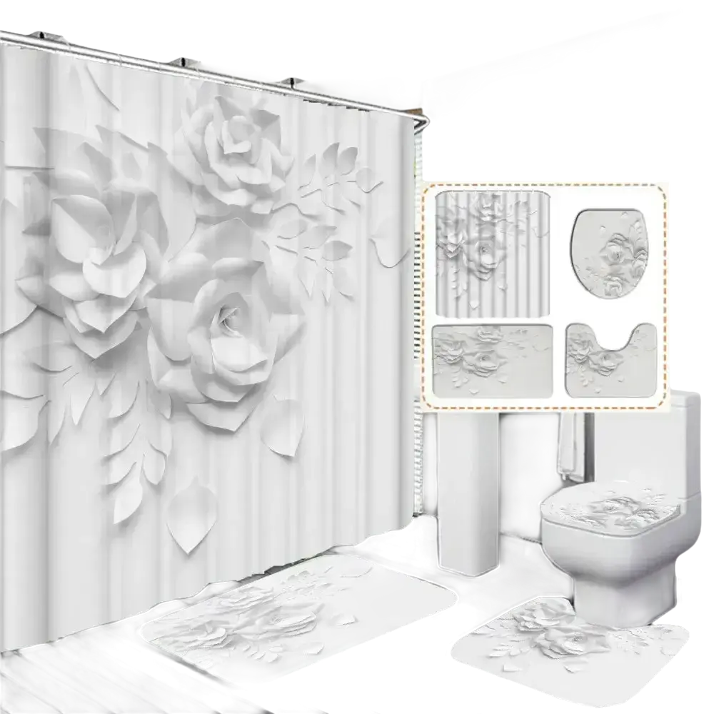White rose bathroom set.