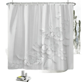 White Flowers Floral Bathroom Set DM6237 180x180cm Style Shower - GiFTiFY