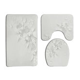 White Flowers Floral Bathroom Set DM6237 180x180cm Style Shower - GiFTiFY