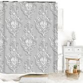 White Flowers Floral Bathroom Set DM6237 180x180cm Style Shower - GiFTiFY