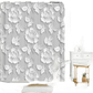 White Flowers Floral Bathroom Set DM6237 180x180cm Style Shower - GiFTiFY