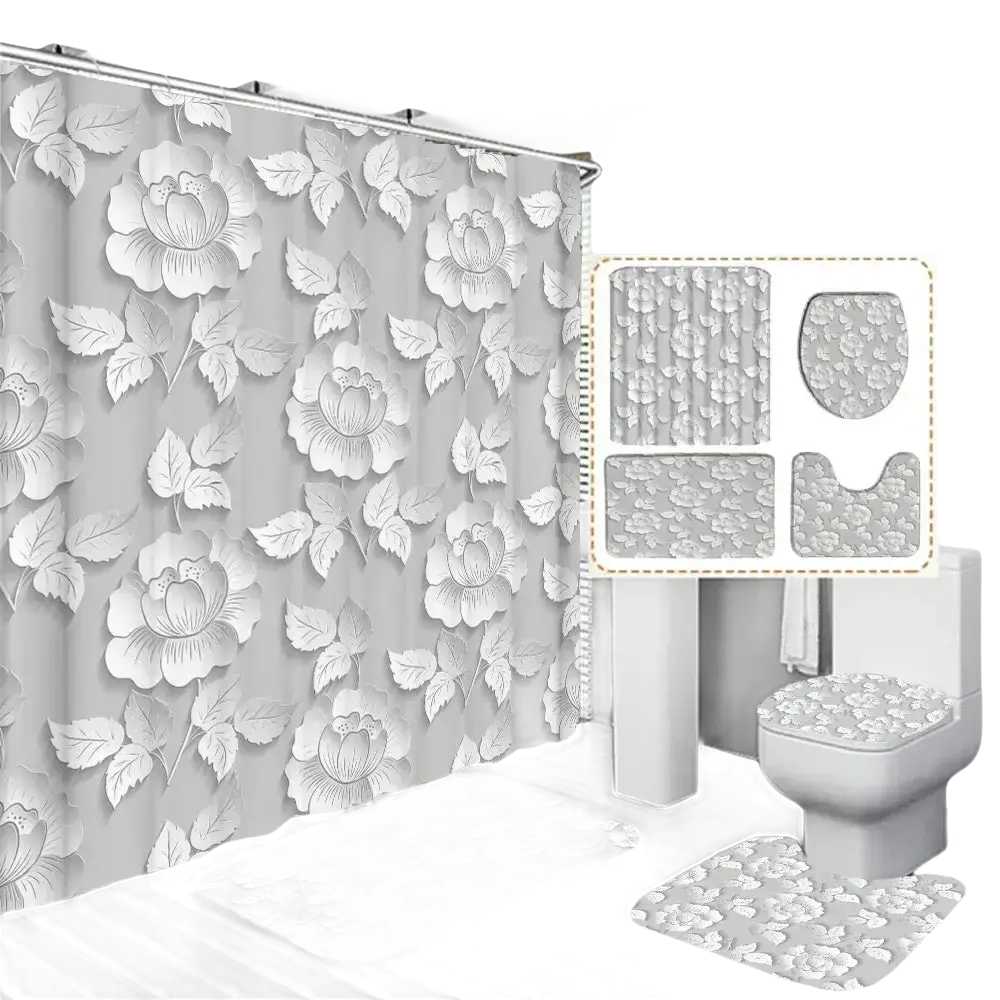 Floral bathroom set.