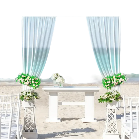 Beach wedding altar.