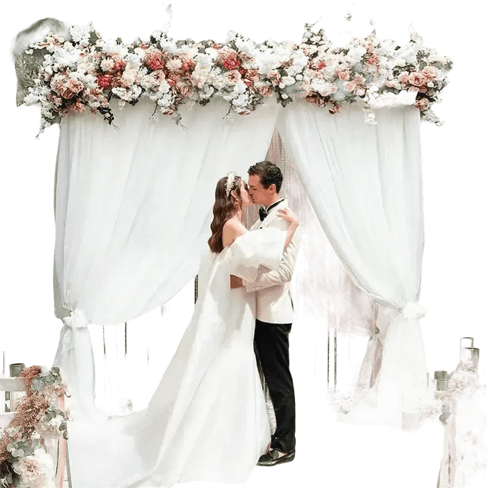 Pink Floral Wedding Backdrop Arch - GiFTiFY
