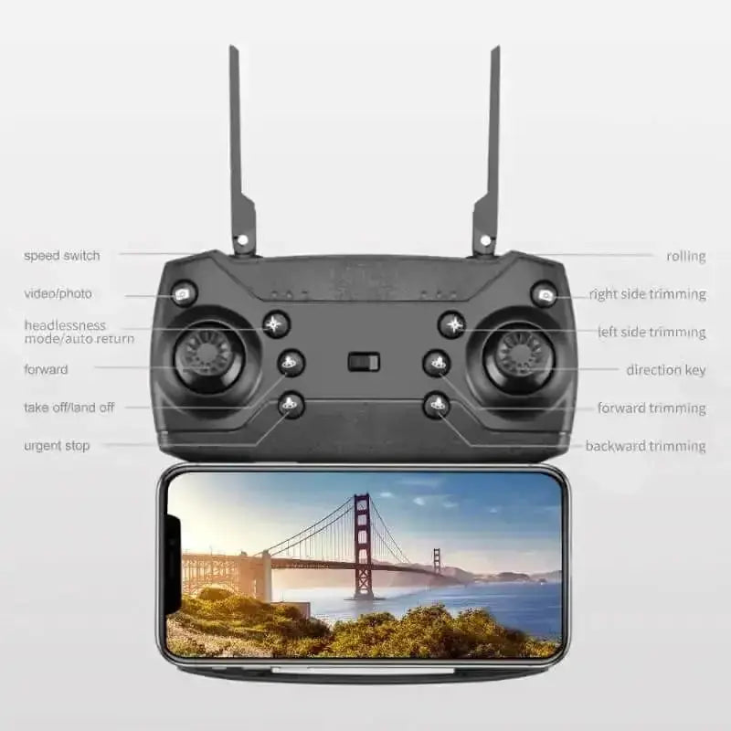 Foldable Black E88 Pro WiFi Drone - GiFiFY