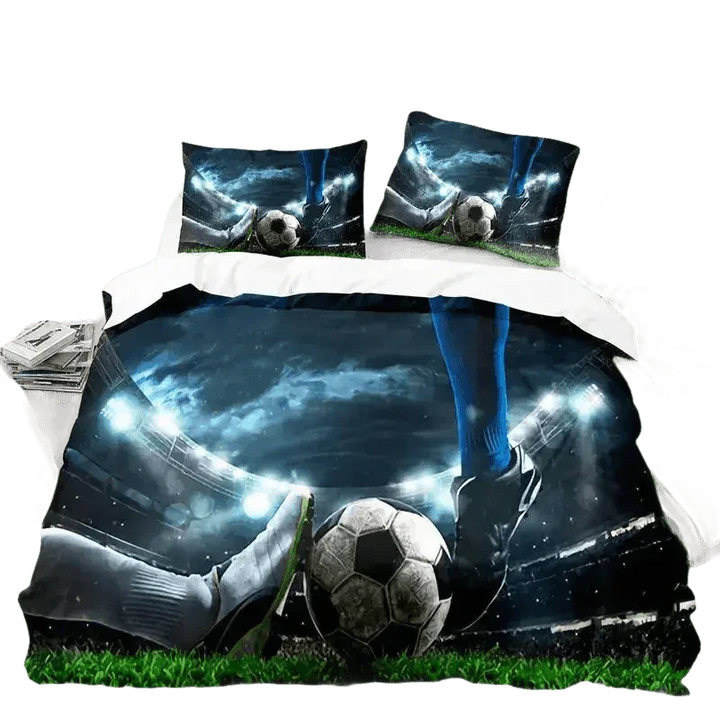 Football Bedding Set Sports 3D Football 240x220cm - GiFTiFY