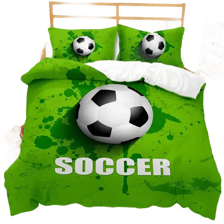 Football Bedding Set Sports 3D Football 240x220cm - GiFTiFY