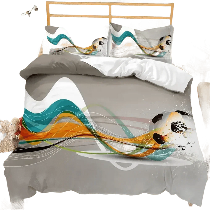 Football Bedding Set Sports 3D Football 240x220cm - GiFTiFY