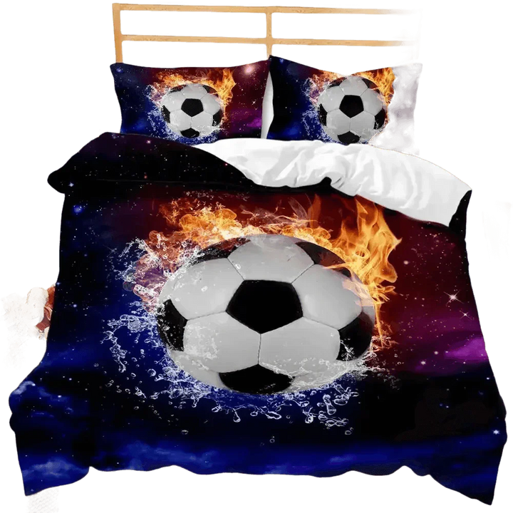 Football Bedding Set Sports 3D Football 240x220cm - GiFTiFY