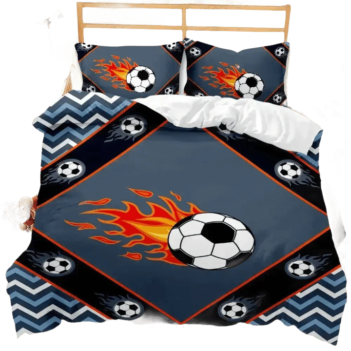 Football Bedding Set Sports 3D Football 240x220cm - GiFTiFY