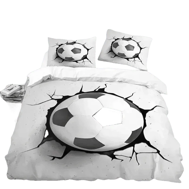 Football Bedding Set Sports 3D Football 240x220cm - GiFTiFY