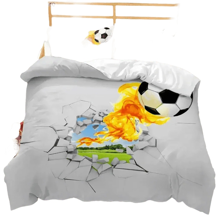 Football Bedding Set Sports 3D Football 240x220cm - GiFTiFY