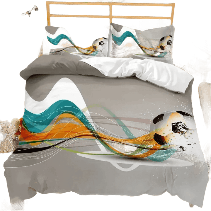 Football Bedding Set Sports 3D Football 240x220cm - GiFTiFY