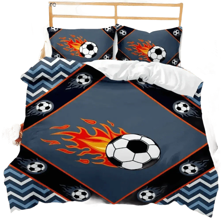 Football Bedding Set Sports 3D Football 240x220cm - GiFTiFY