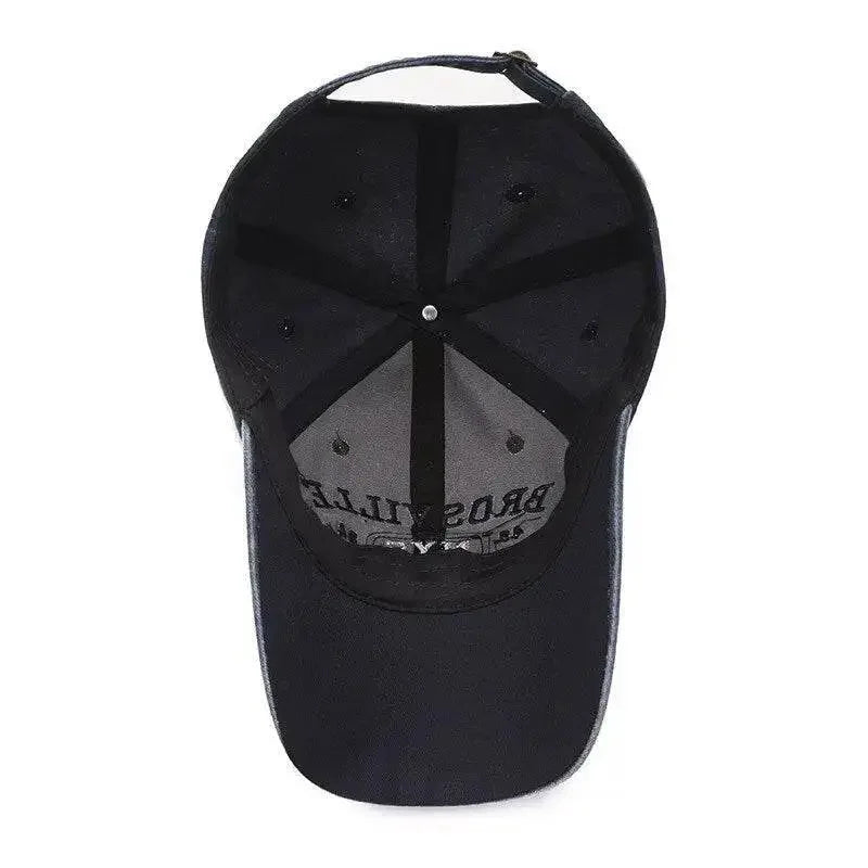 Four Seasons Men's Baseball Cap Casual Wash Embroidered Cap Curved Brim Bowler Sun Hat Official Website Cap by Dropshee