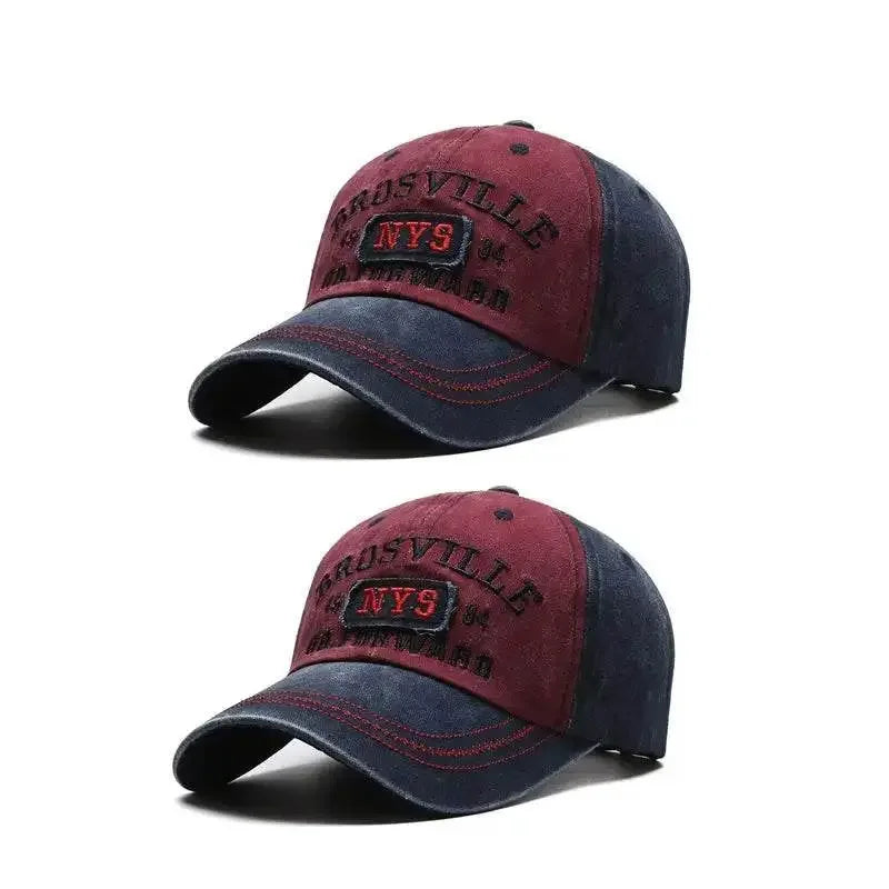 Four Seasons Men's Baseball Cap Casual Wash Embroidered Cap Curved Brim Bowler Sun Hat Official Website Cap by Dropshee
