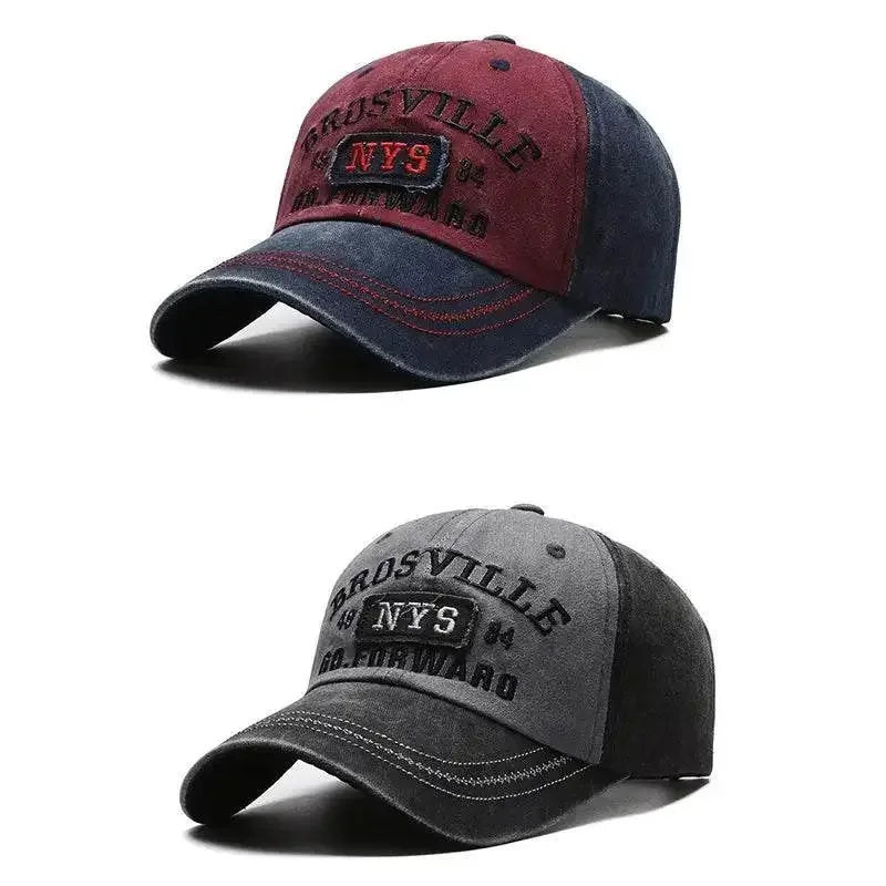 Four Seasons Men's Baseball Cap Casual Wash Embroidered Cap Curved Brim Bowler Sun Hat Official Website Cap by Dropshee