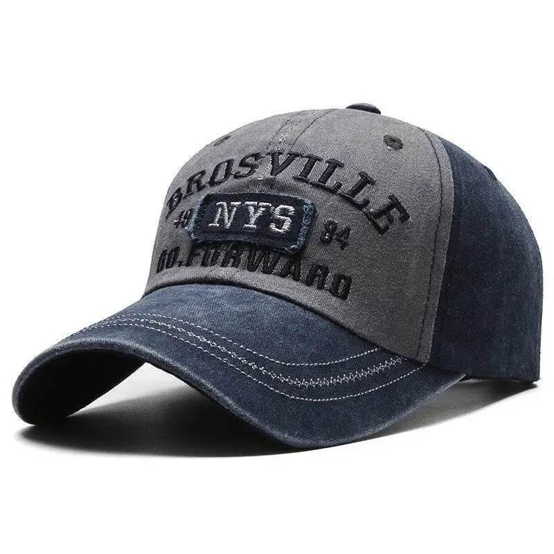 Four Seasons Men's Baseball Cap Casual Wash Embroidered Cap Curved Brim Bowler Sun Hat Official Website Cap by Dropshee