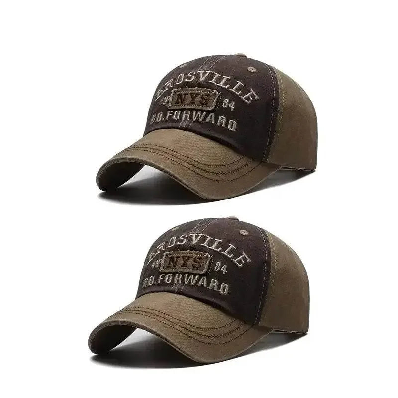 Four Seasons Men's Baseball Cap Casual Wash Embroidered Cap Curved Brim Bowler Sun Hat Official Website Cap by Dropshee