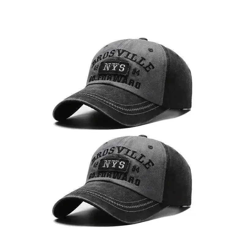 Four Seasons Men's Baseball Cap Casual Wash Embroidered Cap Curved Brim Bowler Sun Hat Official Website Cap by Dropshee