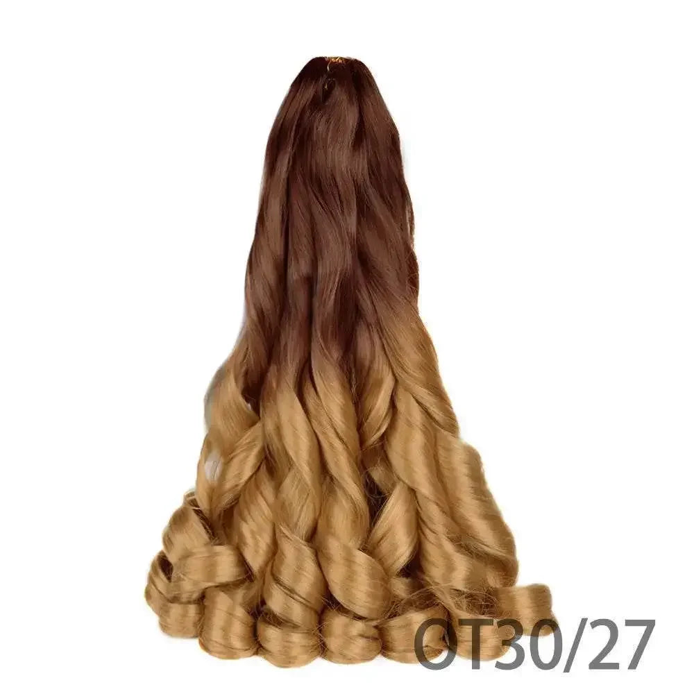 French Curly Braiding Hair 14Inch Synthetic Curly Braiding Hair Pre Stretched Loose Wavy Curl Braiding Hair Extensions For Women Hair Extension by Dropshee