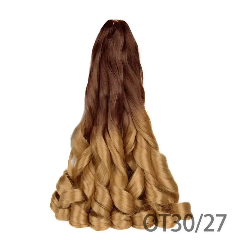 French Curly Braiding Hair 14Inch Synthetic Curly Braiding Hair Pre Stretched Loose Wavy Curl Braiding Hair Extensions For Women Hair Extension by Dropshee