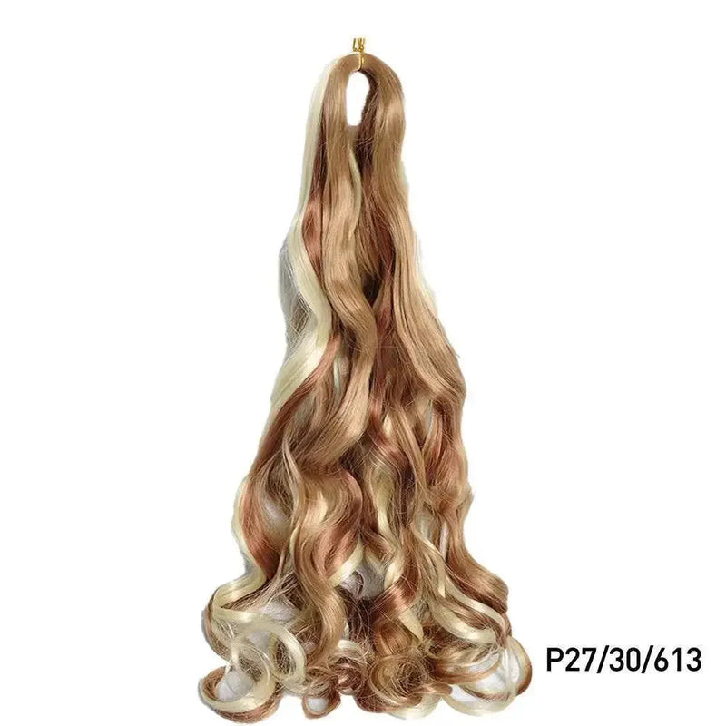 French Curly Braiding Hair 14Inch Synthetic Curly Braiding Hair Pre Stretched Loose Wavy Curl Braiding Hair Extensions For Women Hair Extension by Dropshee