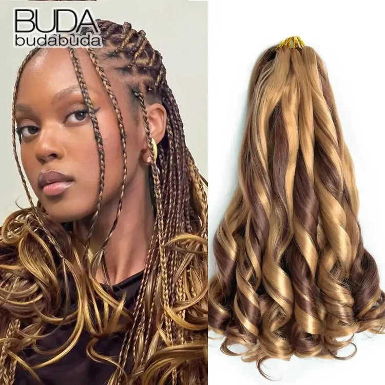 French Curly Braiding Hair 14Inch Synthetic Curly Braiding Hair Pre Stretched Loose Wavy Curl Braiding Hair Extensions For Women - GiFTiFY