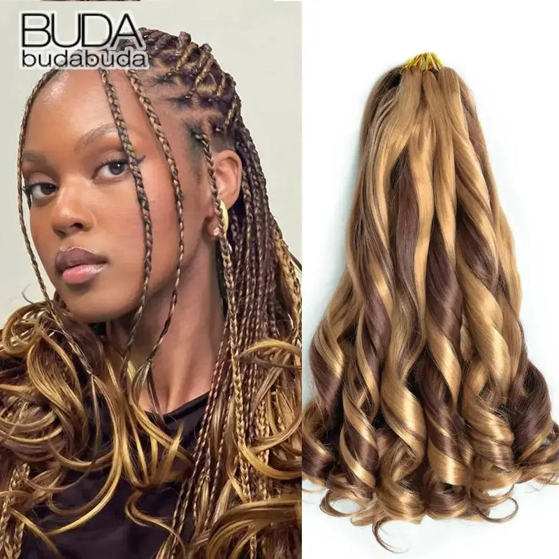 French Curly Braiding Hair 14Inch Synthetic Curly Braiding Hair Pre Stretched Loose Wavy Curl Braiding Hair Extensions For Women Hair Extension by Dropshee