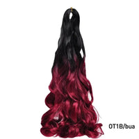 French Curly Braiding Hair 14Inch Synthetic Pre Stretched Loose Wavy Curl Extensions For Women
