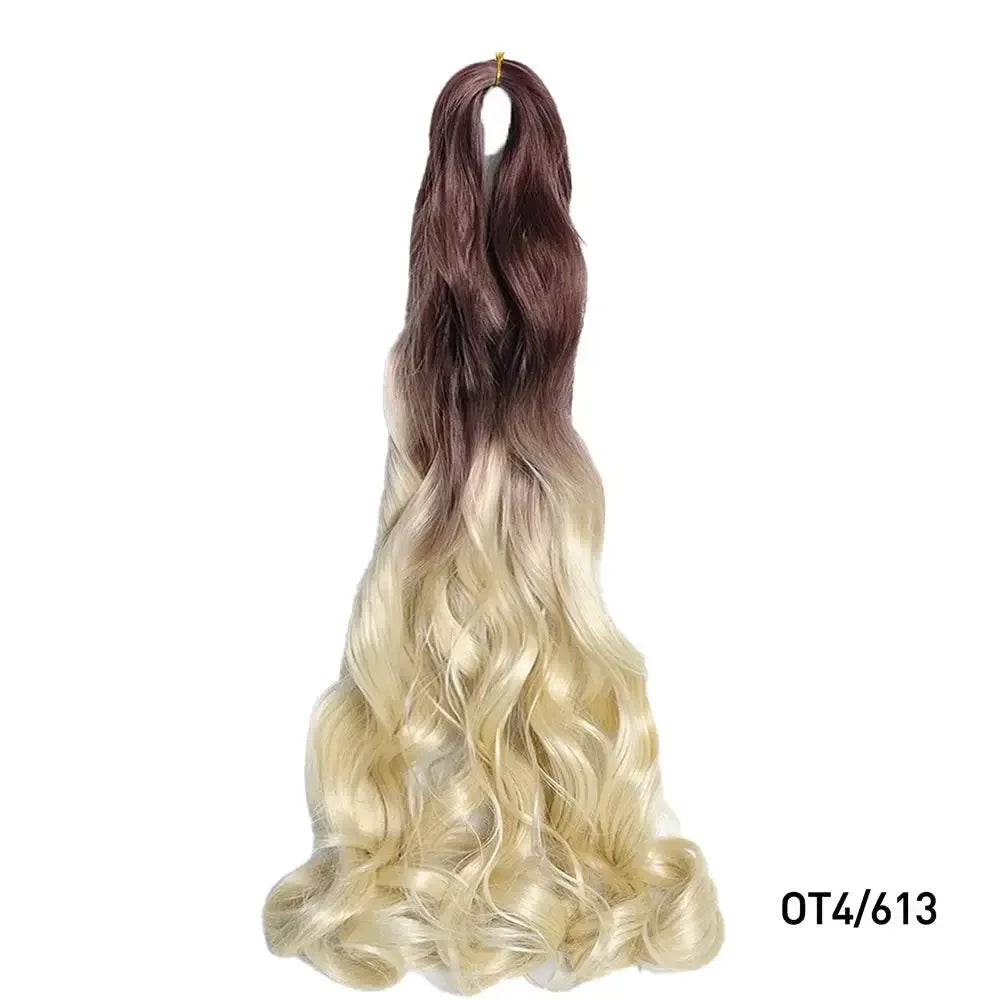 French Curly Braiding Hair 14Inch Synthetic Curly Braiding Hair Pre Stretched Loose Wavy Curl Braiding Hair Extensions For Women Hair Extension by Dropshee