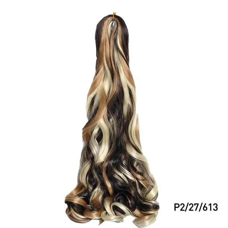 French Curly Braiding Hair 14Inch Synthetic Curly Braiding Hair Pre Stretched Loose Wavy Curl Braiding Hair Extensions For Women Hair Extension by Dropshee