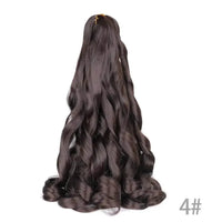 French Curly Braiding Hair 14Inch Synthetic Pre Stretched Loose Wavy Curl Extensions For Women